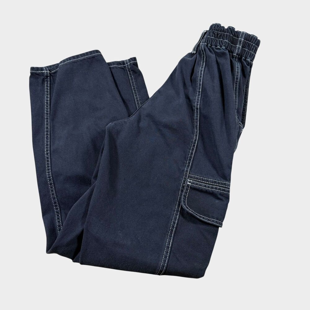 BDG Urban Outfitters Black Contrast Stitch Cargo Pants Womens W24 Skate Y2K
